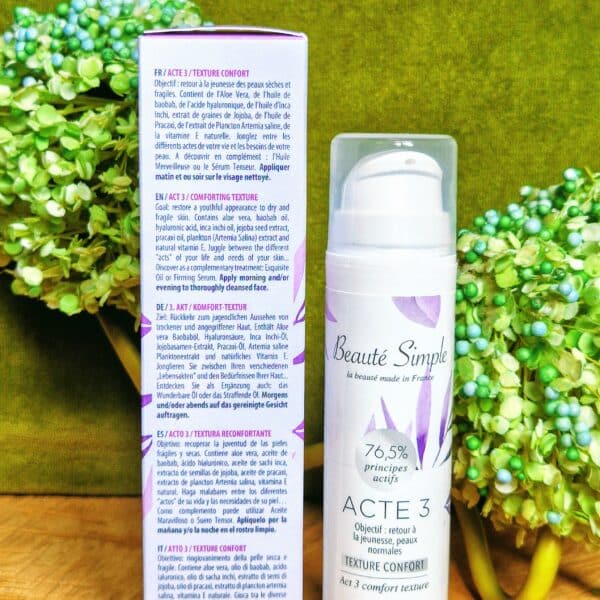 Crème anti-âge texture confort + 40 ans (Acte 3) : Beauté Simple – Image 4