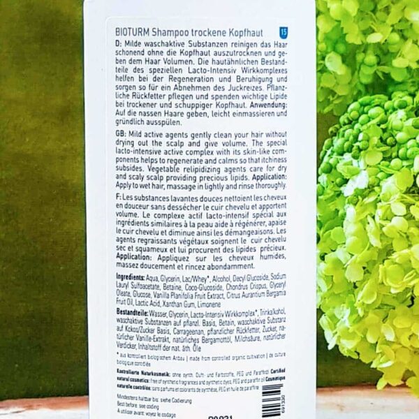 Shampoing naturel pour cuir chevelu sec