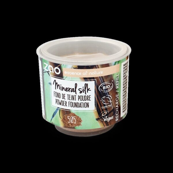 Recharge fond de teint poudre bio et vegan beige noisette N° 505