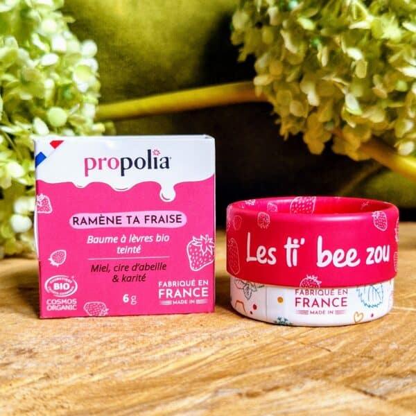 Baume à lèvres teinté Bio - Miel & Fraise : Propolia – Image 3
