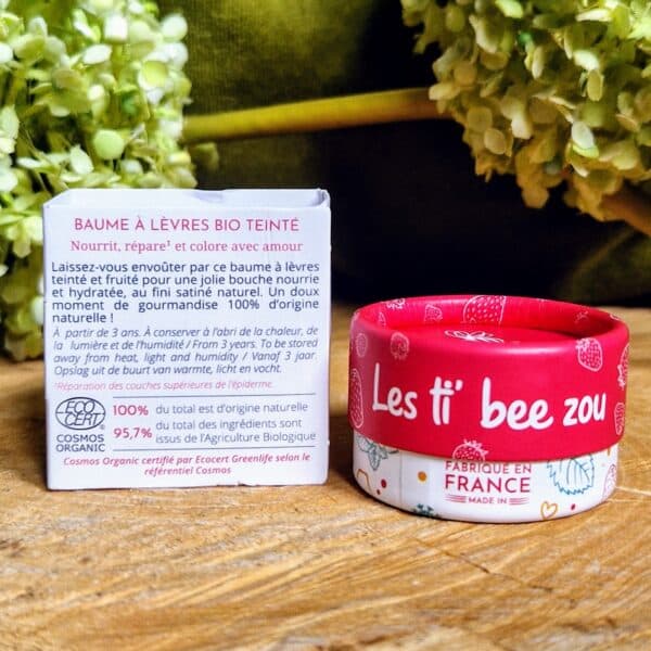 Baume à lèvres teinté Bio - Miel & Fraise : Propolia – Image 4