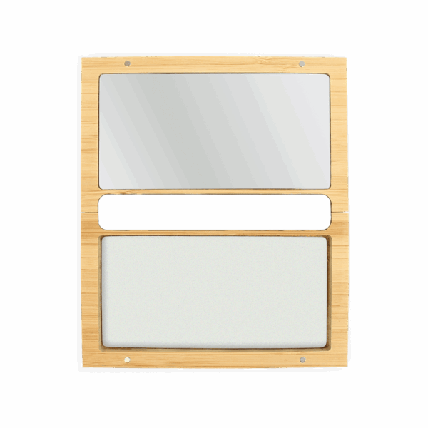 Boîtier en bambou rechargeable, miroir intégré